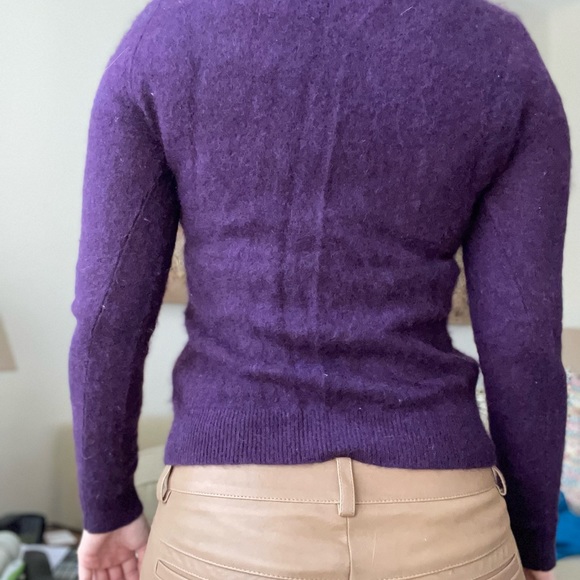 Lord and Taylor 100% cashmere eggplant colour sweater - Picture 2 of 5